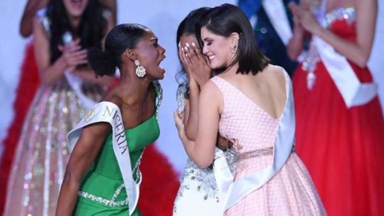 Miss World Nigeria’s reaction at the crowning of the new Miss World ...