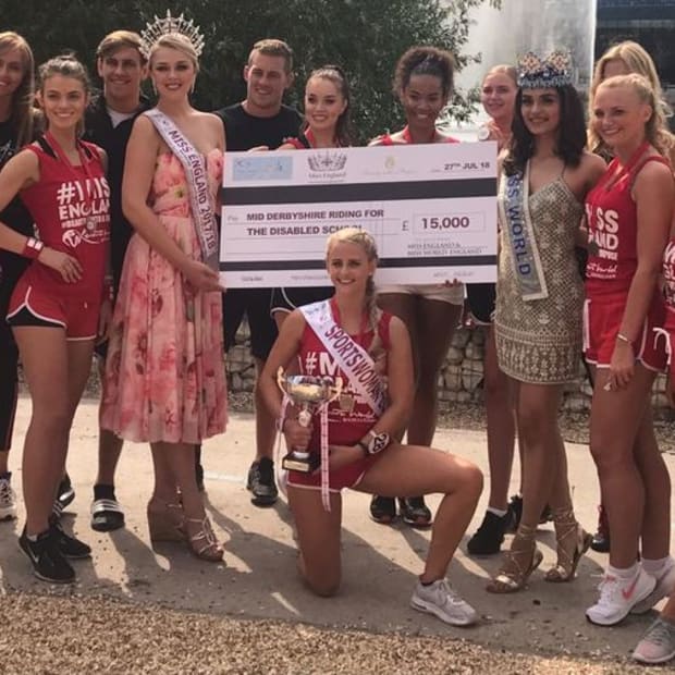 Miss World & Miss United Kingdom present £15,000 to Mid Derbyshire Riding School for the Disabled