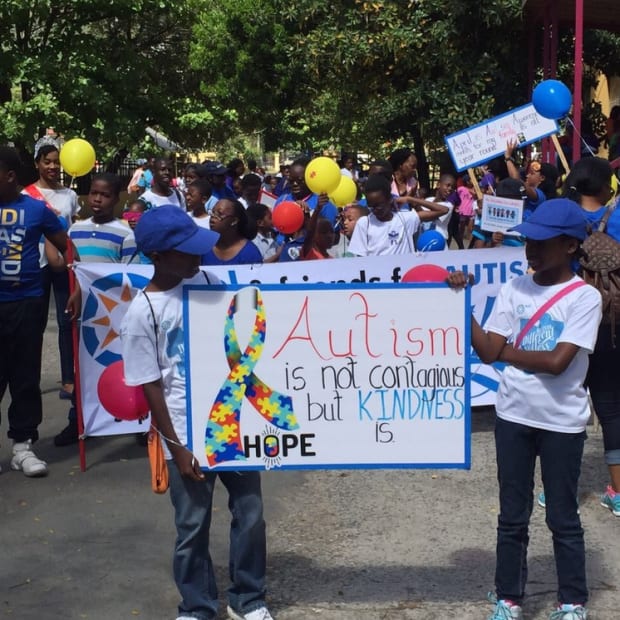 Miss World BVI marched in support of Autism awareness!