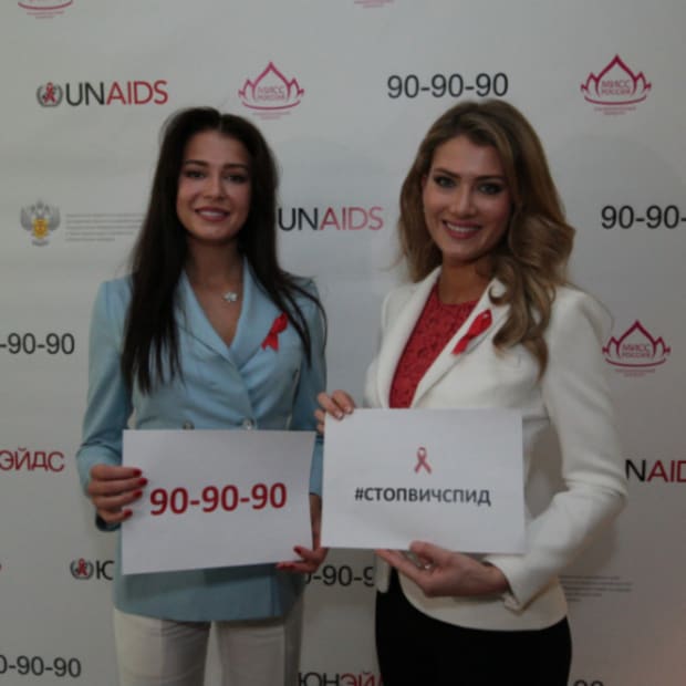 Miss World calls for 90-90-90 after visit to UNAIDS centre, Moscow 1